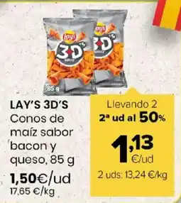 Autoservicios Familia LAY'S 3D'S Conos de maíz sabor 'bacon y queso oferta