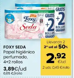 Autoservicios Familia FOXY SEDA Papel higiénico perfumado, 4+2 rollos oferta