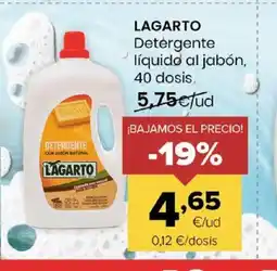 Autoservicios Familia LAGARTO Detergente líquido al jabón, 40 dosis oferta