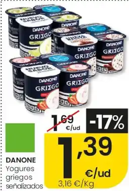 Aliprox DANONE Yogures griegos señalizados oferta