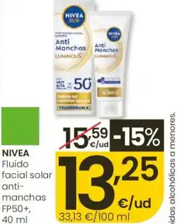 Aliprox NIVEA Fluido facial solar anti- manchas FP50+ oferta