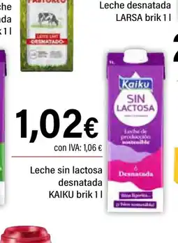 Cash Ifa KAIKU Leche sin lactosa desnatada oferta