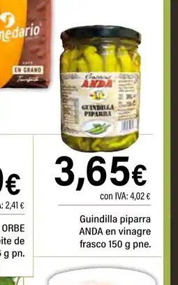 Cash Ifa ANDA Guindilla piparra en vinagre frasco oferta