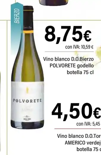 Cash Ifa POLVORETE Vino blanco D.O.Bierzo godello oferta