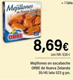 Cash Ifa ORBE Mejillones en escabeche de Nueva Zelanda 35/45 lata oferta