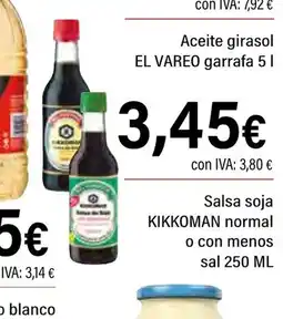 Cash Ifa KIKKOMAN Salsa soja normal o con menos sal oferta