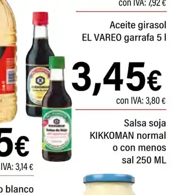 Cash Ifa KIKKOMAN Salsa soja normal o con menos sal oferta