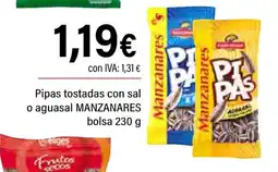 Cash Ifa MANZANARES Pipas tostadas con sal o aguasal oferta