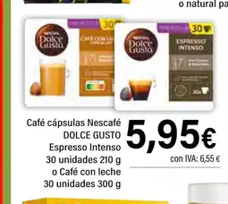 Cash Ifa DOLCE GUSTO Café cápsulas Nescafé Espresso Intenso 30 unidades o Café con leche 30 unidades oferta