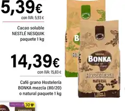 Cash Ifa BONKA Café grano Hostelería mezcla (80/20) o natural paquete oferta