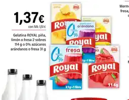 Cash Ifa ROYAL Gelatina piña, limón o fresa 2 sobres o 0% azúcares arándanos o fresa oferta