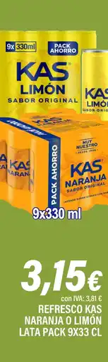 Cash Ifa Refresco kas naranja o limón oferta