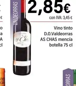 Cash Ifa AS CHAS Vino tinto D.O.Valdeorras mencia oferta