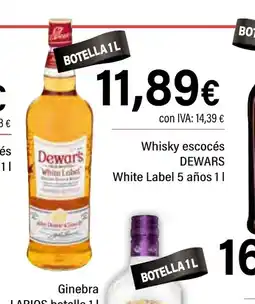 Cash Ifa DEWAR'S Whisky escocés White Label 5 años oferta