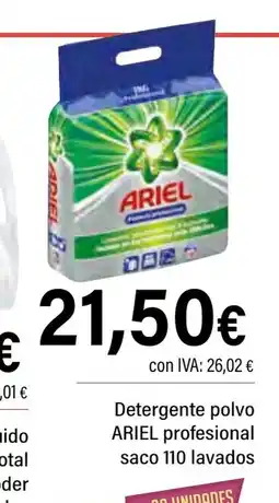 Cash Ifa ARIEL Detergente polvo profesional saco 110 lavados oferta