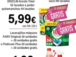Cash Ifa FAIRY Lavavajillas máquina Original 28 unidades +28 unidades gratis o Platinum Plus 20 unidades +20 unidades gratis oferta