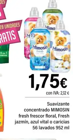 Cash Ifa MIMOSIN Suavizante concentrado fresh frescor floral, Fresh jazmín, azul vital o caricias 56 lavados oferta