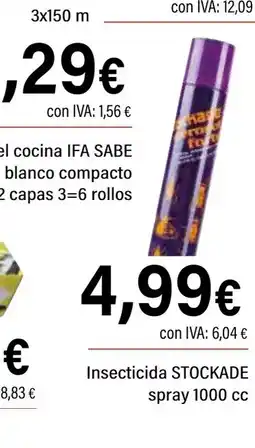 Cash Ifa STOCKADE Insecticida spray 1000 cc oferta