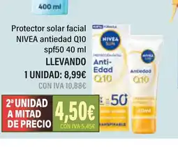 Cash Ifa NIVEA Protector solar facial antiedad Q10 oferta
