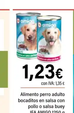 Cash Ifa IFA AMIGO Alimento perro adulto bocaditos en salsa con pollo o salsa buey oferta