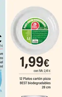 Cash Ifa BEST 12 Platos cartón pizza biodegradables oferta