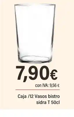 Cash Ifa Caja /12 Vasos bistro sidra T oferta