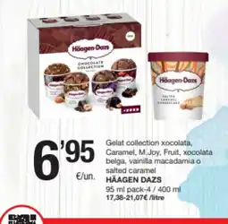 SPAR Fragadis HÄAGEN DAZS Gelat collection xocolata, Caramel, M.Joy, Fruit, xocolata belga, vainilla macadamia o salted caramel oferta
