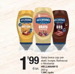 SPAR Fragadis HELLMANN'S Salsa brava cap per aball, burger, Barbacoa o Mostassa oferta