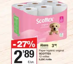 SPAR Fragadis SCOTTEX Paper higiènic original oferta