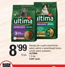 SPAR Fragadis ULTIMA Menjar per a gats esterilitzats sabor salmó o esterilitzats tracte urinari sabor pollastre oferta
