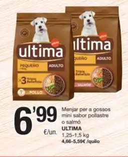 SPAR Fragadis ULTIMA Menjar per a gossos mini sabor pollastre o salmó oferta