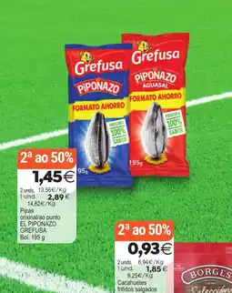 Plenus Supermercados EL PIPONAZO GREFUSA Pipas orixinal/ao punto oferta