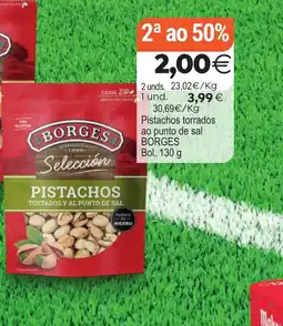 Plenus Supermercados BORGES Pistachos torrados ao punto de sal oferta