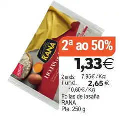 Plenus Supermercados RANA Follas de lasaña oferta