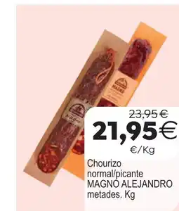 Plenus Supermercados MAGNO ALEJANDRO Chourizo normal/picante oferta