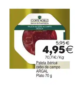 Plenus Supermercados ARGAL Paleta ibérica cebo de campo oferta