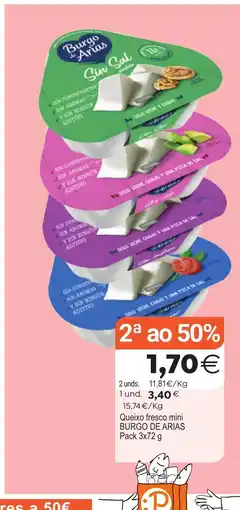 Plenus Supermercados BURGO DE ARIAS Queixo fresco mini oferta