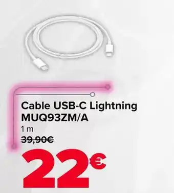 Cable usb-c lightning muq93zma