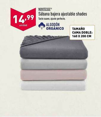 ALDI Novitesse Sábana Bajera Ajustable Shades oferta