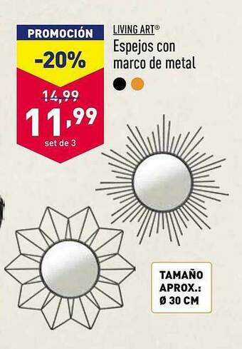 ALDI Living Art Espejos Con Marco De Metal oferta