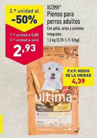 ALDI 2.a Unidad Al -50% Ultima Pienso Para Perros Adultos oferta