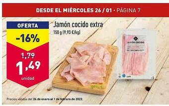 ALDI Jamón Cocido Extra oferta