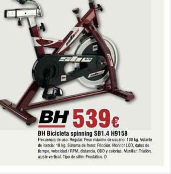 FROIZ Bh Bicicleta Spinning Sb1.4 H9158 oferta