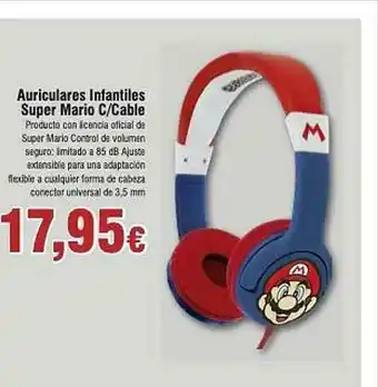 FROIZ Auriculares Infantiles Super Mario C O Cable oferta