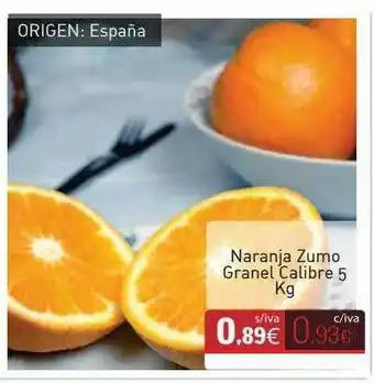 Cuevas Cash Naranja Zumo Granel Calibre oferta