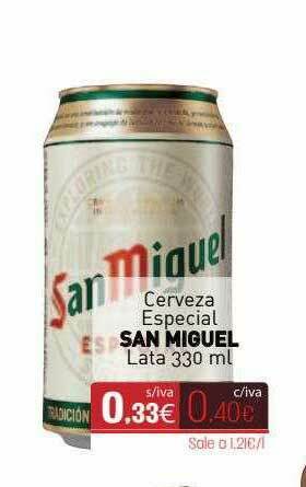 Cuevas Cash Cerveza Especial San Miguel oferta