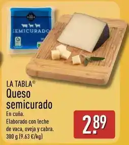 ALDI La tabla - queso semicurado oferta