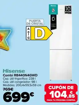 Carrefour HISENSE Combi RB440N4GWD oferta