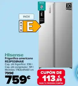 Carrefour HISENSE Frigorífico americano RS3P538NAIE oferta