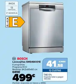 Carrefour BOSCH Lavavajillas SMS46KI01E oferta